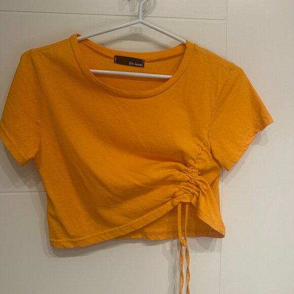 Bright Orange Cropped Baby Tee - Picture 1 of 2
